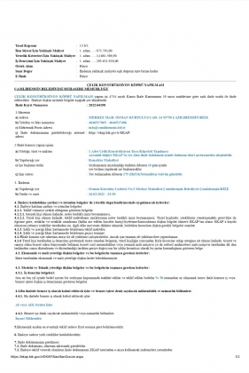 ÇELİK KONSTRÜKSİYON KÖPRÜ YAPIMI İHALESİ