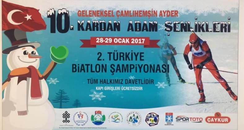 10. ÇAMLIHEMŞİN AYDER KARDAN ADAM ŞENLİKLERİ VE 2. TÜRKİYE BİATLON ŞAMPİYONASI 28-29 OCAK 2017 TARİHLERİNDE YAPILACAKTIR